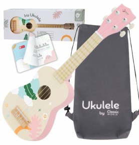 CLASSIC WORLD medinė ukulelė vaikams, rožinė