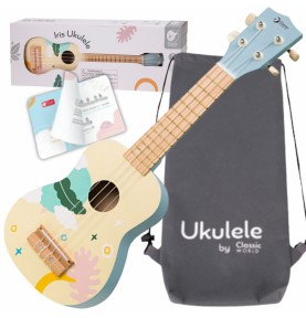 CLASSIC WORLD medinė ukulelė vaikams, mėlyna