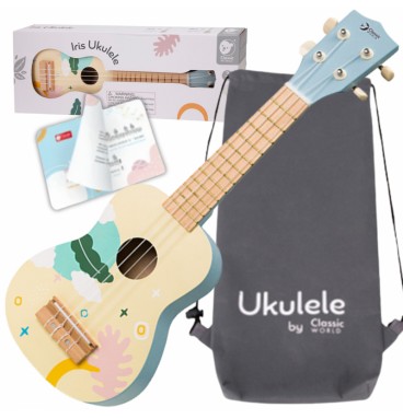 CLASSIC WORLD medinė ukulelė vaikams, mėlyna