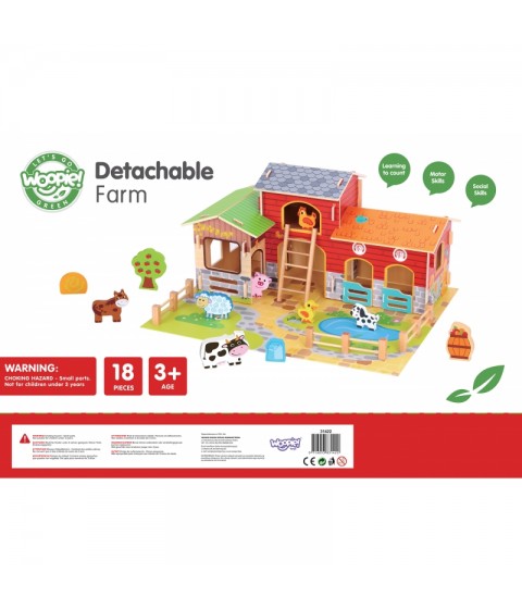 WOOPIE GREEN Mega Farm Animal Figūros Arklidė, vištidė 18 vnt.