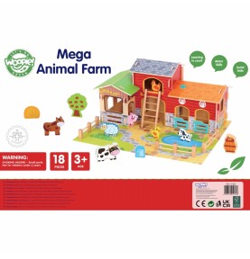 WOOPIE GREEN Mega ūkio gyvūnų figūrėlės Tvartas Vištidė 18 vnt.