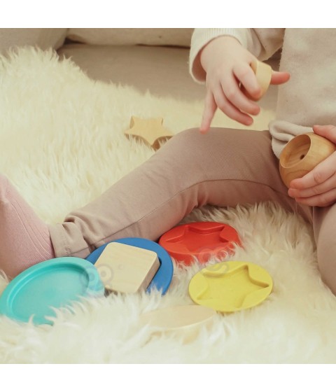 TOOKY TOY medinė dėlionė piramidės formos meškiukas 11 vnt.