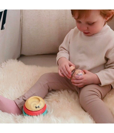 TOOKY TOY medinė dėlionė piramidės formos meškiukas 11 vnt.