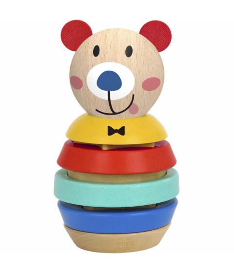 TOOKY TOY medinė dėlionė piramidės formos meškiukas 11 vnt.