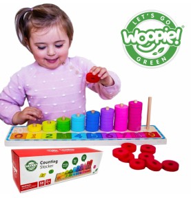 WOOPIE GREEN Montessori dėlionė skaičiuoti ir spalvinti, 56 vnt.