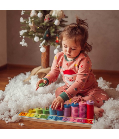 WOOPIE GREEN Montessori dėlionė skaičiuoti ir spalvinti, 56 vnt.