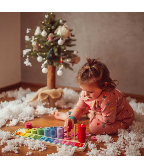 WOOPIE GREEN Montessori dėlionė skaičiuoti ir spalvinti, 56 vnt.