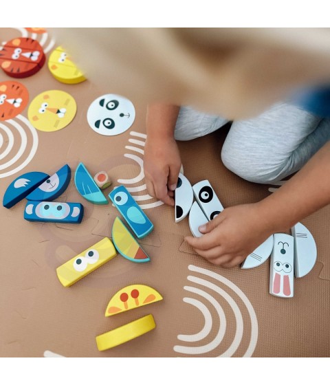 TOOKY TOY įgūdžių žaidimas gyvūnų kaladėlėms FSC sertifikuotas