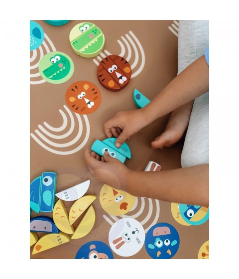 TOOKY TOY įgūdžių žaidimas gyvūnų kaladėlėms FSC sertifikuotas