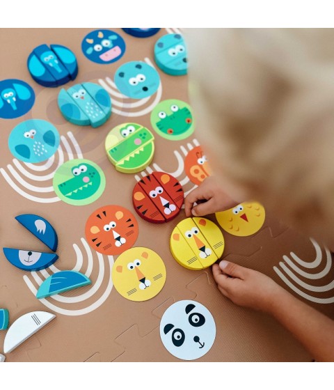 TOOKY TOY įgūdžių žaidimas gyvūnų kaladėlėms FSC sertifikuotas