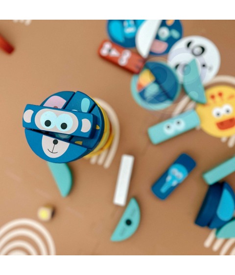 TOOKY TOY įgūdžių žaidimas gyvūnų kaladėlėms FSC sertifikuotas