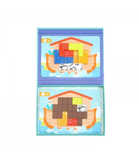 TOOKY TOY Magnetinė Montessori dėlionė Loginė dėlionė Tetris Nojaus arka 26 vnt.