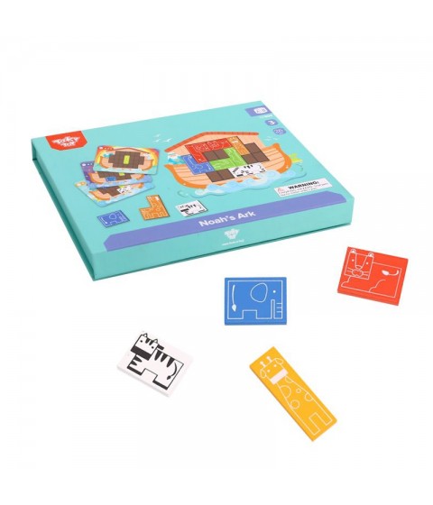 TOOKY TOY Magnetinė Montessori dėlionė Loginė dėlionė Tetris Nojaus arka 26 vnt.