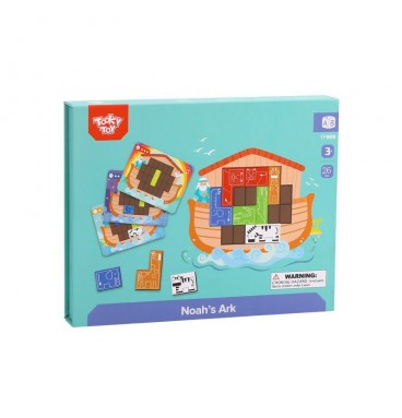 TOOKY TOY Magnetinė Montessori dėlionė Loginė dėlionė Tetris Nojaus arka 26 vnt.