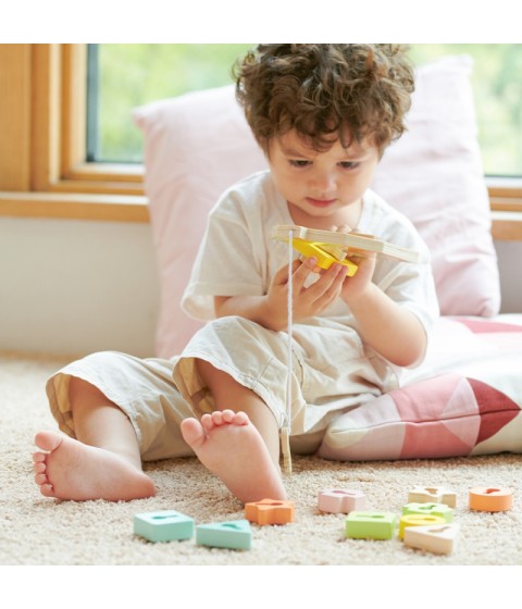 CLASSIC WORLD Mediniai susipynimo kaladėlės, raktai ir durys, MONTESSORI, 11 vnt.