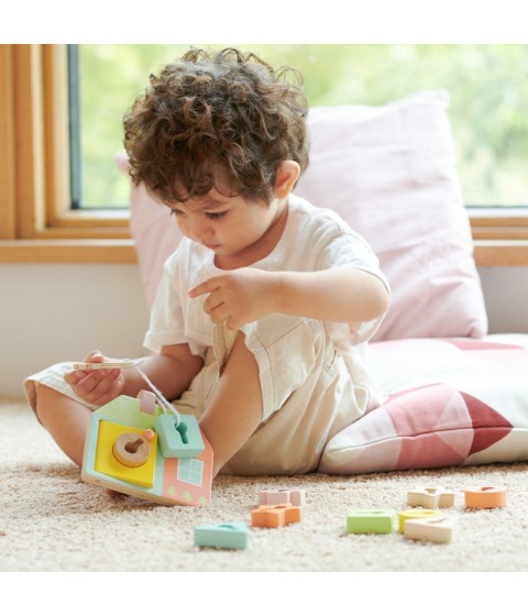 CLASSIC WORLD Mediniai susipynimo kaladėlės, raktai ir durys, MONTESSORI, 11 vnt.
