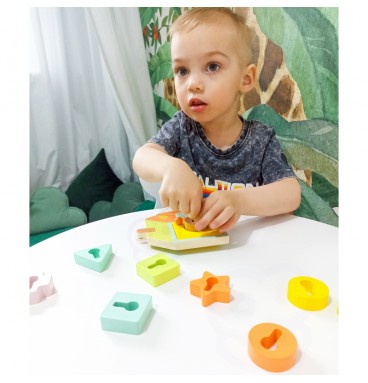 CLASSIC WORLD Mediniai susipynimo kaladėlės, raktai ir durys, MONTESSORI, 11 vnt.