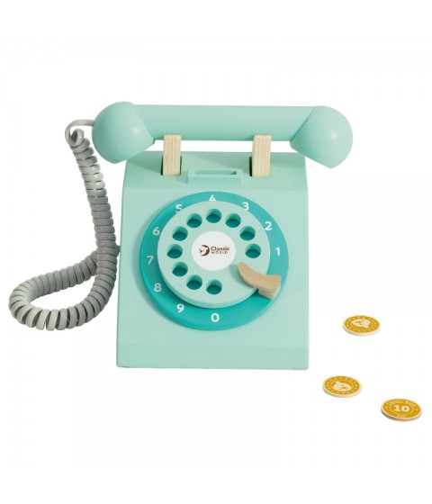 CLASSIC WORLD Klasikiniai mediniai telefonai vaikams, 4 vnt.