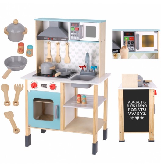 TOOKY TOY Didelė medinė virtuvėlė vaikams 10 detalių FSC
