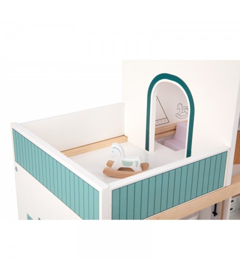 TOOKY TOY didelis medinis lėlių namelis + FSC figūrėlės