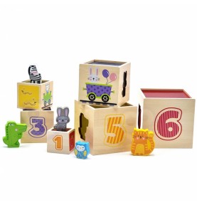 VIGA medinės piramidės dėlionės kaladėlių rūšiavimo sistema Montessori