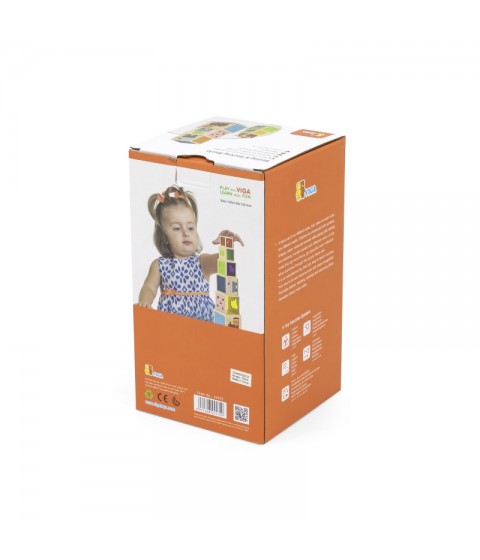 VIGA medinės piramidės dėlionės kaladėlių rūšiavimo sistema Montessori