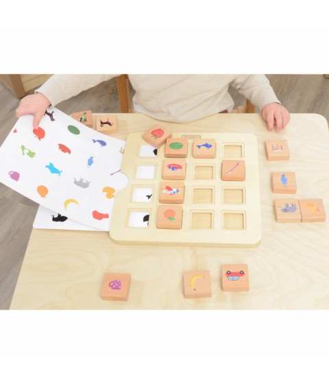 MASTERKIDZ Šešėlių sudėjimo žaidimas Poravimas Objektų atpažinimas Montessori