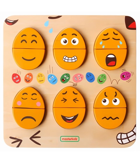 MASTERKIDZ mediniai kiaušiniai emocijų mokymosi lenta - koks humoras? Montessori