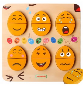 MASTERKIDZ mediniai kiaušiniai emocijų mokymosi lenta - koks humoras? Montessori