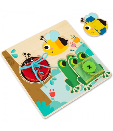 TOOKY TOY medinė lavinamoji lenta rūšiavimo pratimams su sagtimi