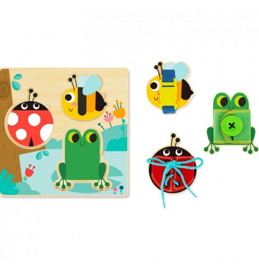 TOOKY TOY medinė lavinamoji lenta rūšiavimo pratimams su sagtimi