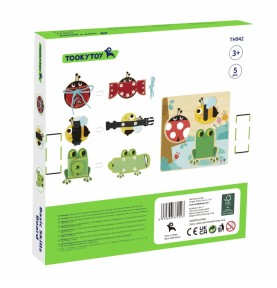 TOOKY TOY medinė lavinamoji lenta rūšiavimo pratimams su sagtimi