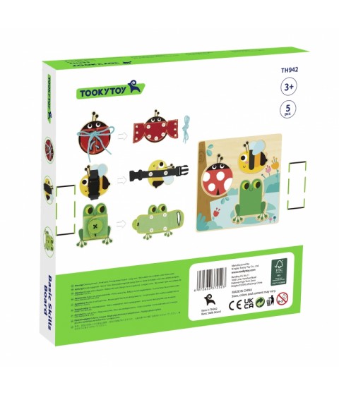 TOOKY TOY medinė lavinamoji lenta rūšiavimo pratimams su sagtimi