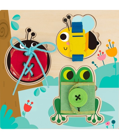 TOOKY TOY medinė lavinamoji lenta rūšiavimo pratimams su sagtimi