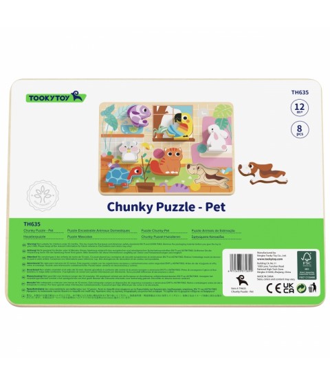 TOOKY TOY medinis Montessori dėlionės gyvūnams, namams, atitinkančioms formas