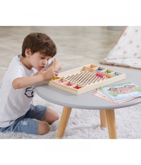 VIGA medinis kamuoliukų gaudymo ir rungtynių žaidimas Montessori dėlionė