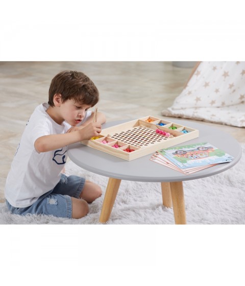 VIGA medinis kamuoliukų gaudymo ir rungtynių žaidimas Montessori dėlionė