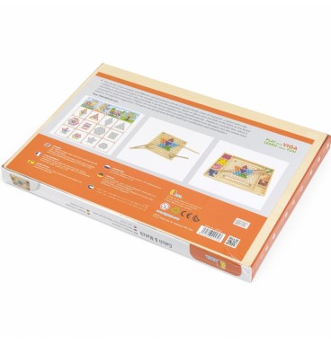 VIGA medinis kamuoliukų gaudymo ir rungtynių žaidimas Montessori dėlionė