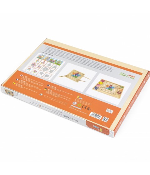 VIGA medinis kamuoliukų gaudymo ir rungtynių žaidimas Montessori dėlionė