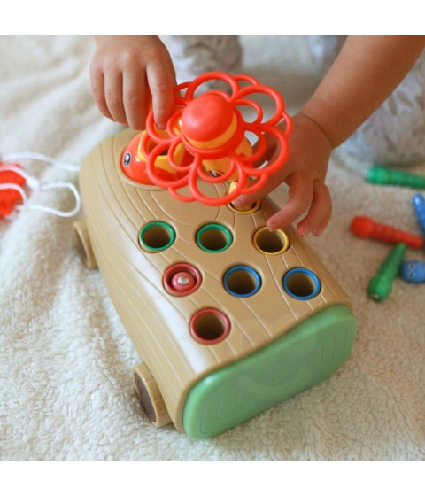 WOOPIE žaidimų automatas „Woodpecker Bug Hammer“ 3in1 vežimėlio traukiklis kūdikiams