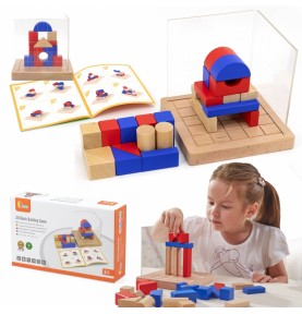 VIGA medinis konstruktorius 3D Montessori kaladėlės