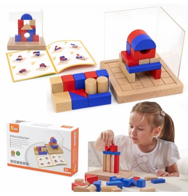 VIGA medinis konstruktorius 3D Montessori kaladėlės
