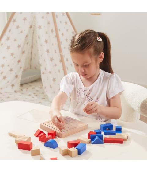 VIGA medinis konstruktorius 3D Montessori kaladėlės
