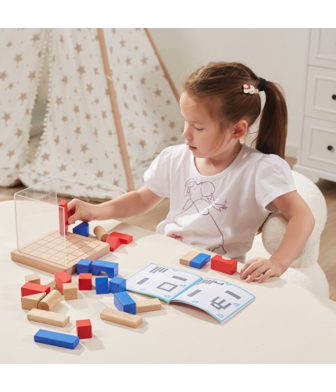 VIGA medinis konstruktorius 3D Montessori kaladėlės