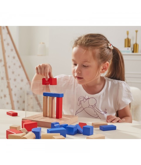 VIGA medinis konstruktorius 3D Montessori kaladėlės