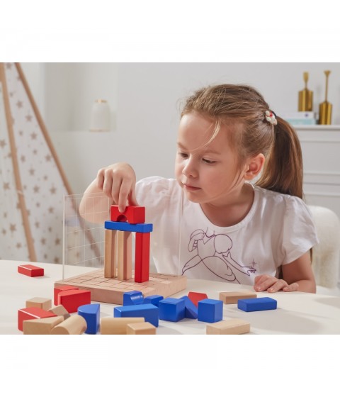 VIGA medinis konstruktorius 3D Montessori kaladėlės