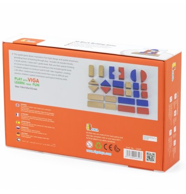 VIGA medinis konstruktorius 3D Montessori kaladėlės