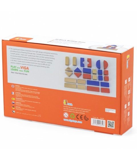 VIGA medinis konstruktorius 3D Montessori kaladėlės