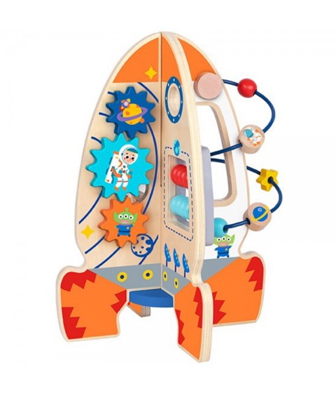 Tooky Toy didelė medinė edukacinė daugiafunkcinė raketa