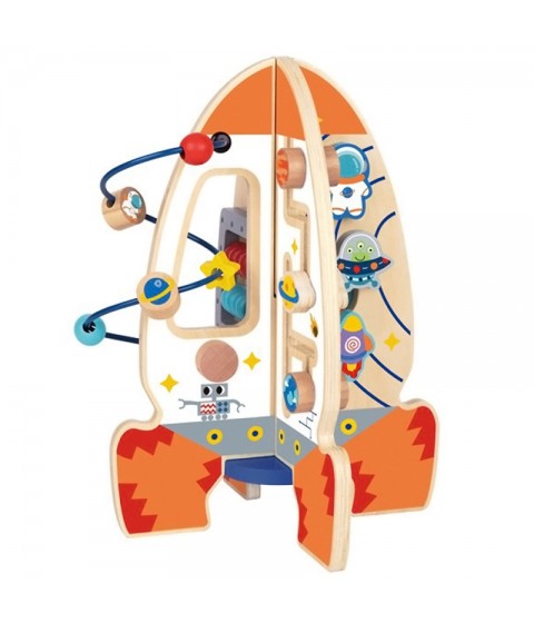 Tooky Toy didelė medinė edukacinė daugiafunkcinė raketa